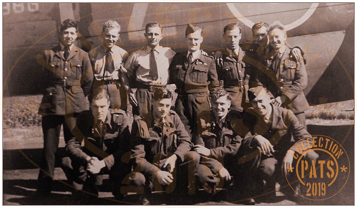 Air/Ground Crew in front of Lancaster Mk.III ED988 - FZ 'J' - No.1656 - H.C.U.